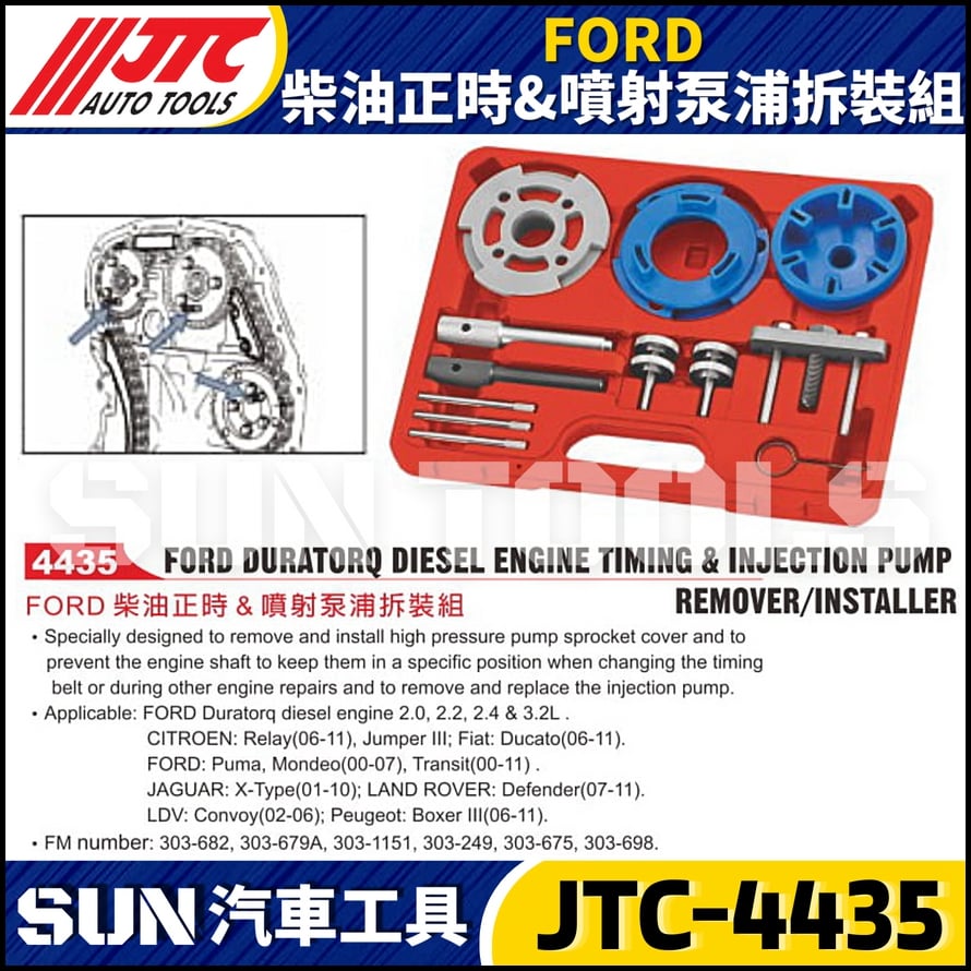JTC-4435 FORD 柴油正時 & 噴射泵浦拆裝組