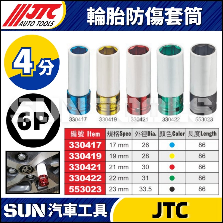 JTC-330417 330419 330421 330422 553023 輪胎防傷套筒