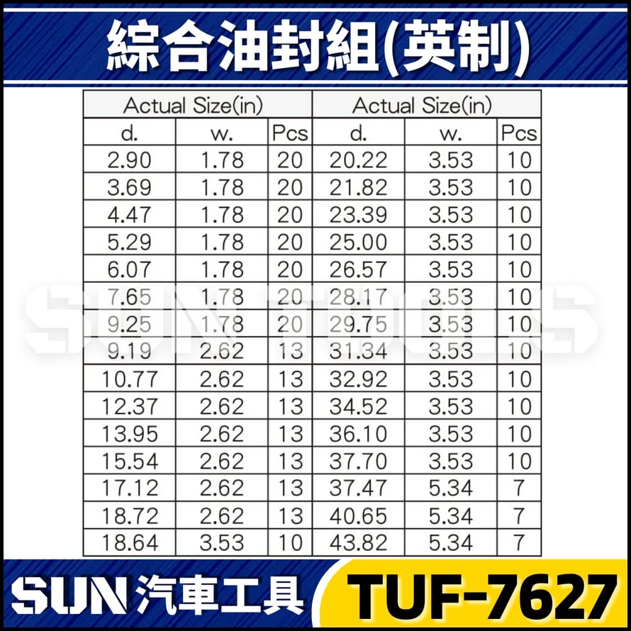 TUF-7627 382件 油封組(英制)
