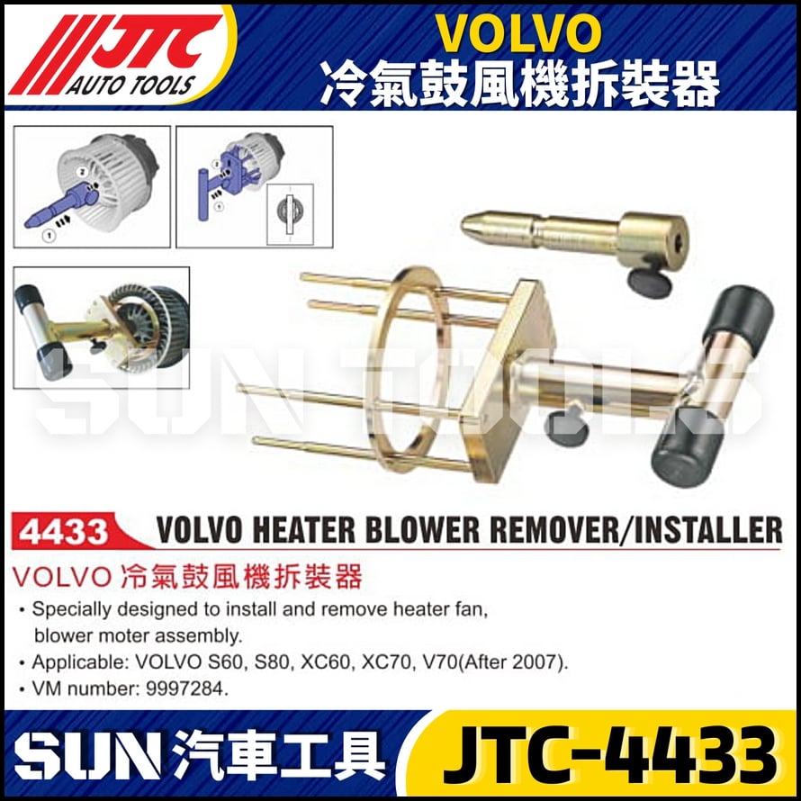 JTC-4433 VOLVO 冷氣鼓風機拆裝器