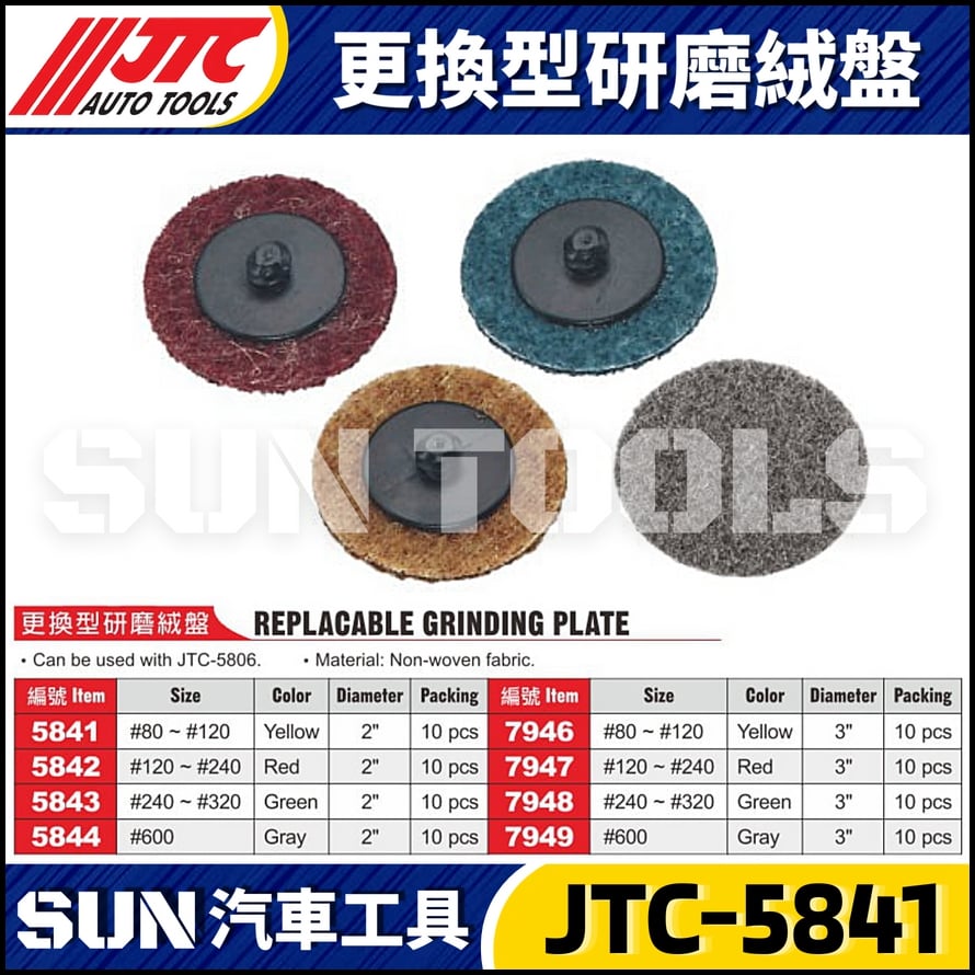 JTC-5841 5842 5843 5844 更換型研磨絨盤