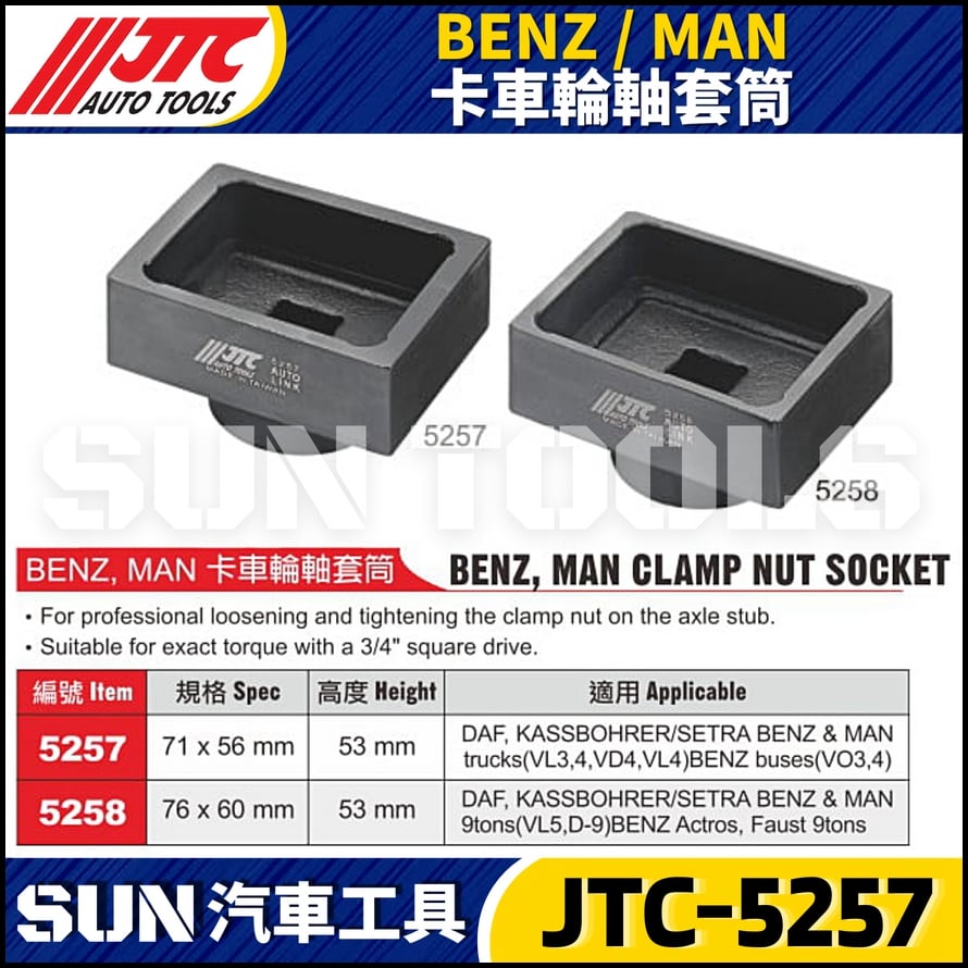 JTC-5257 5258  BENZ / MAN 卡車輪軸套筒