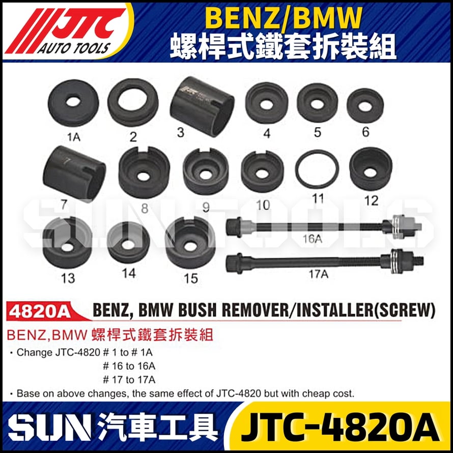 JTC-4820A  BENZ/BMW 螺桿式鐵套拆裝組