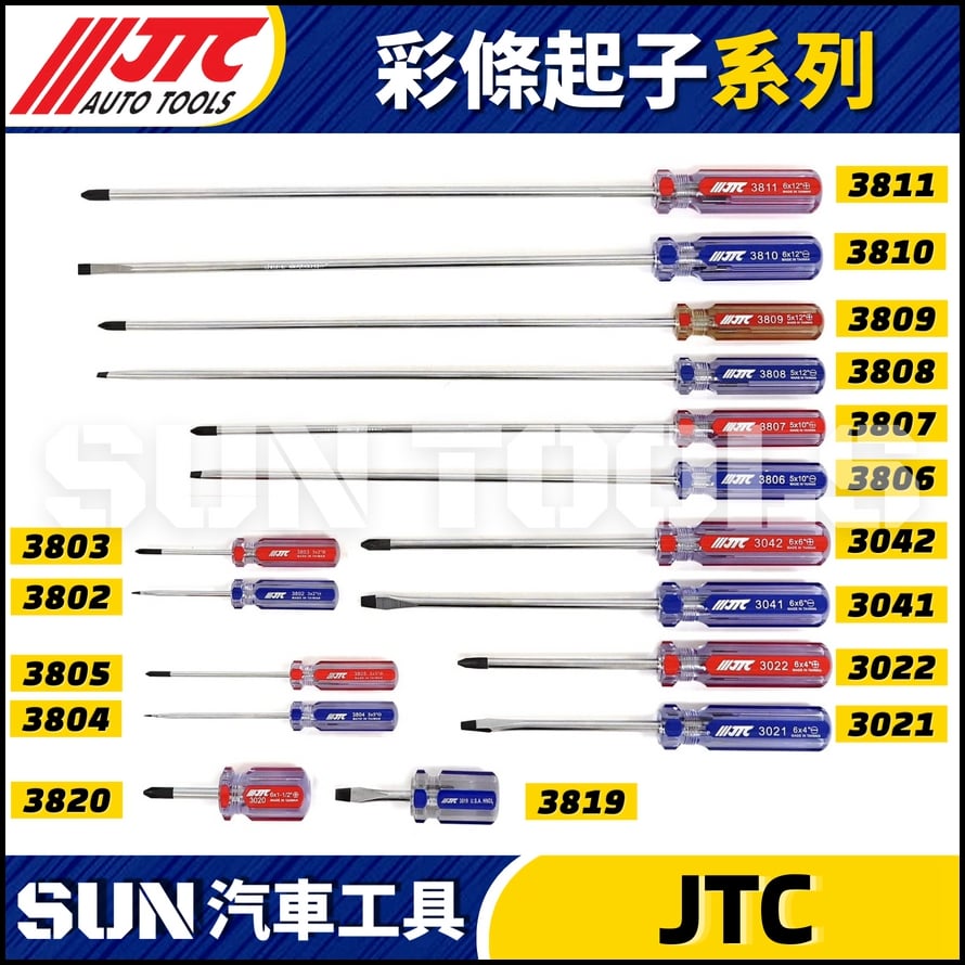 JTC-3802 3803 3804 3805 3806 3807 3808 3809 3019 3020 3021 3022 3041 3042 3810 3811 彩條起子