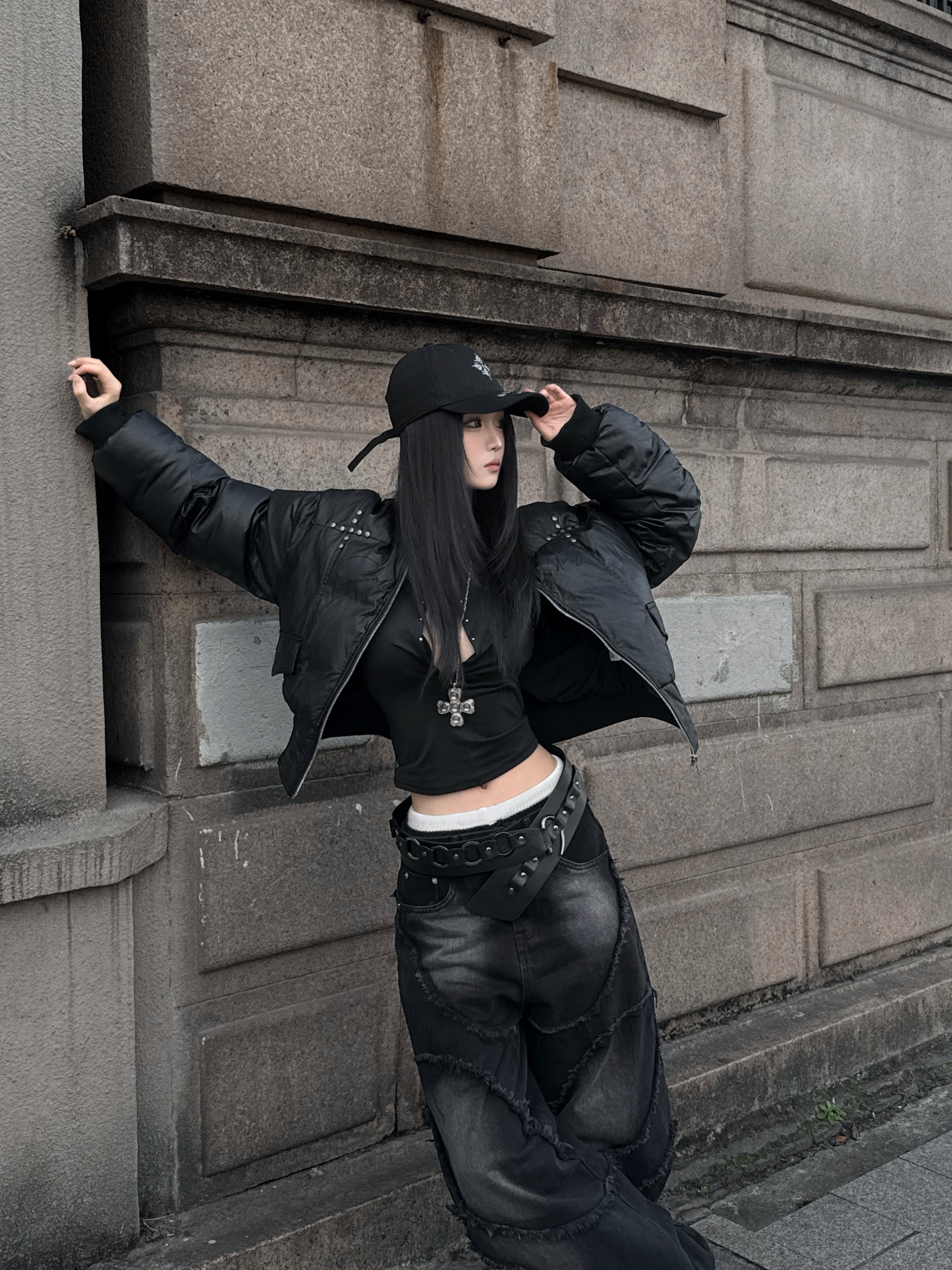 卯釘質感小眾短板羽絨外套