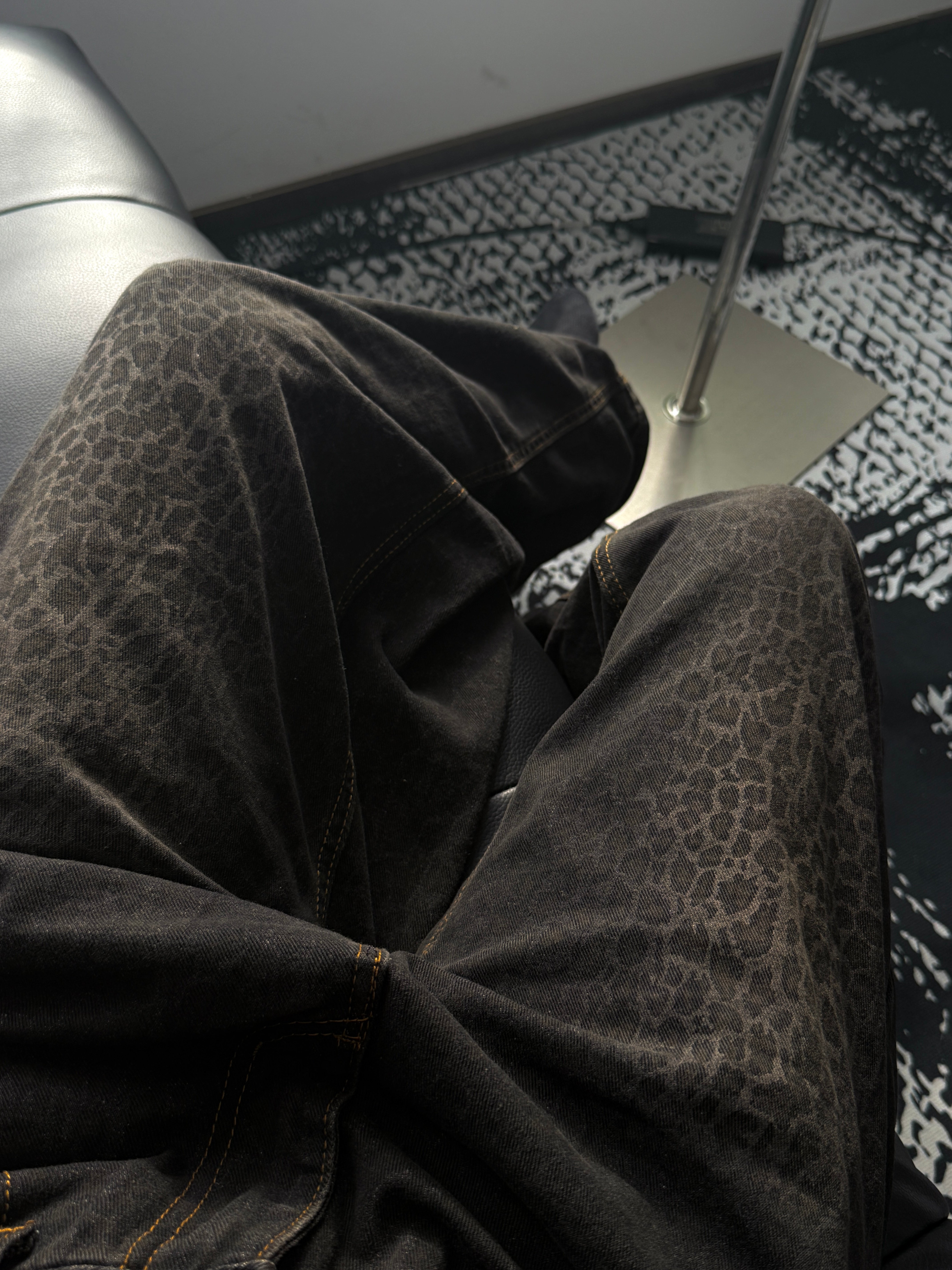 高級質感漸層豹紋彎刀褲