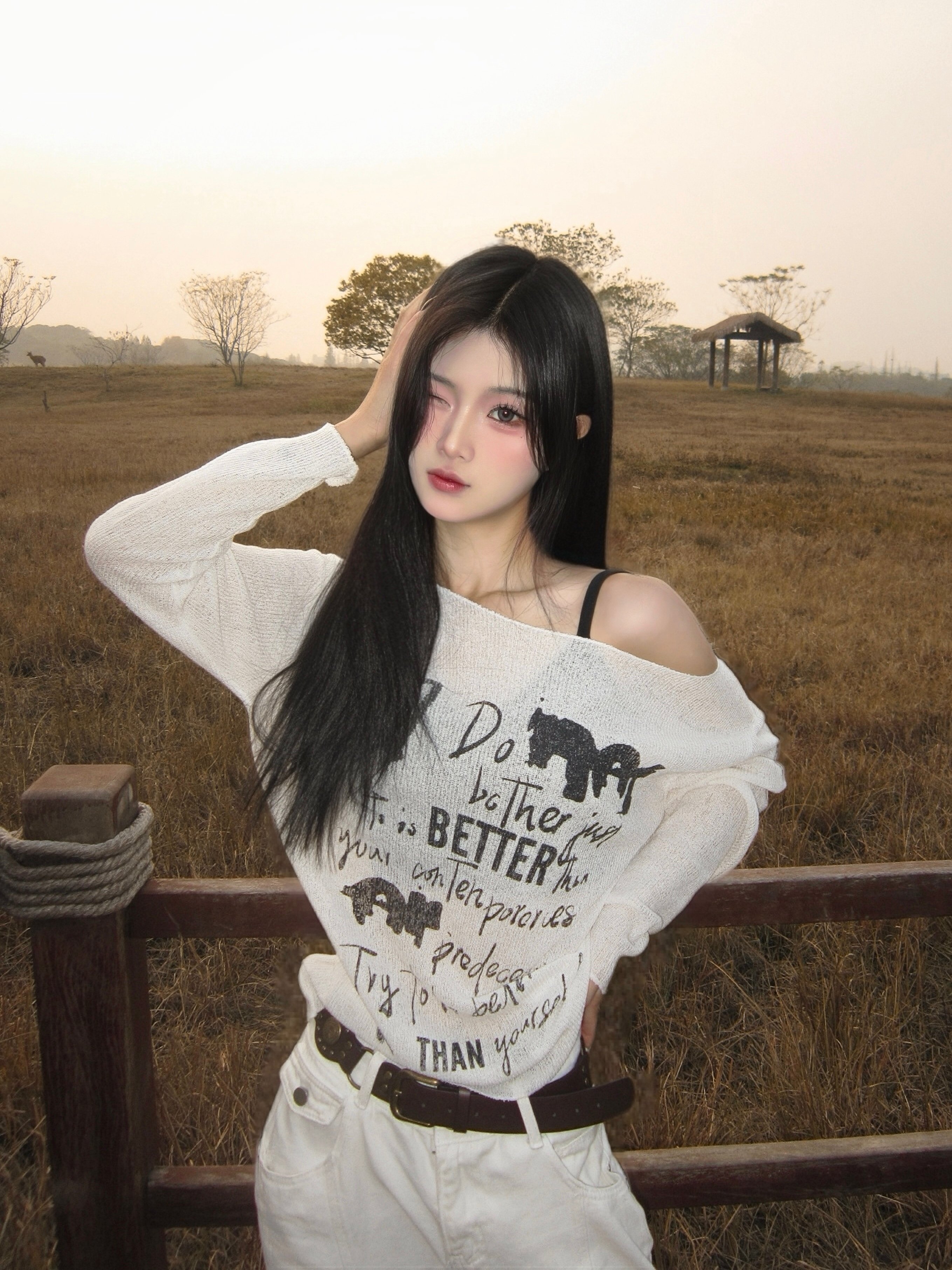 【韓代】美式塗鴉針織上衣