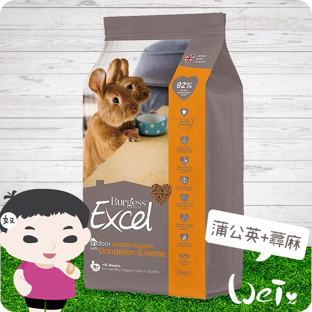 伯爵 Burgess Excel 成兔 蒲公英+蕁麻