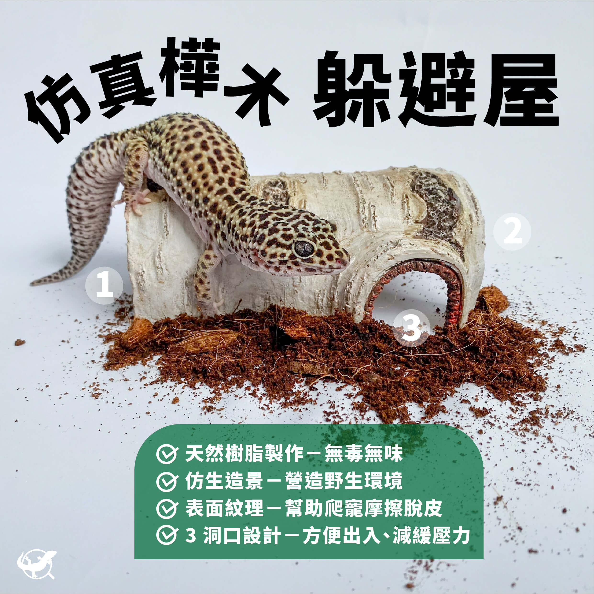 爬蟲仿真樺木躲避屋 S／M／L