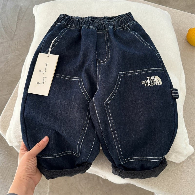 加絨刺繡長褲｜眼睛