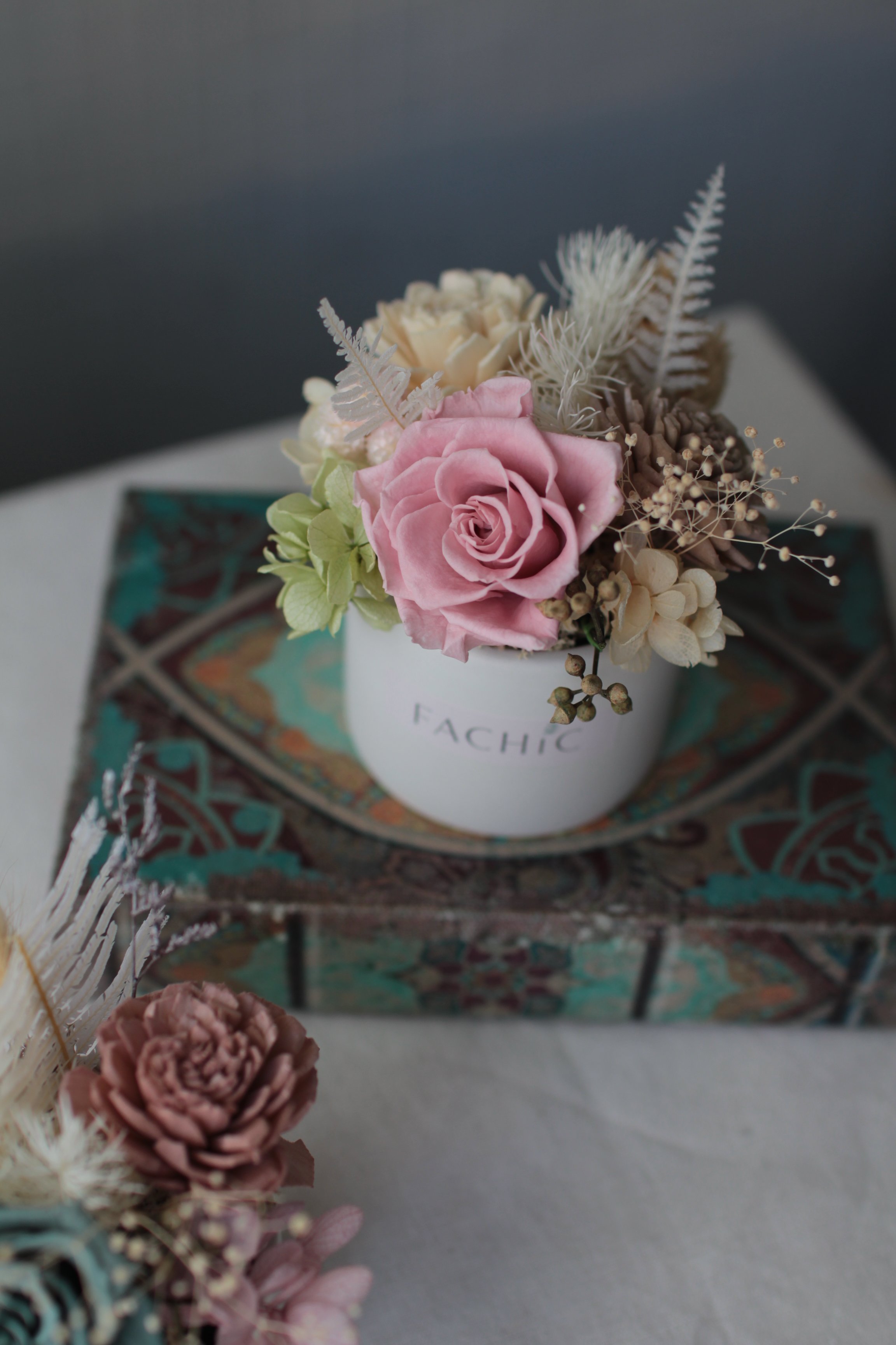 永生玫瑰小桌花 / 薰粉色 NT890