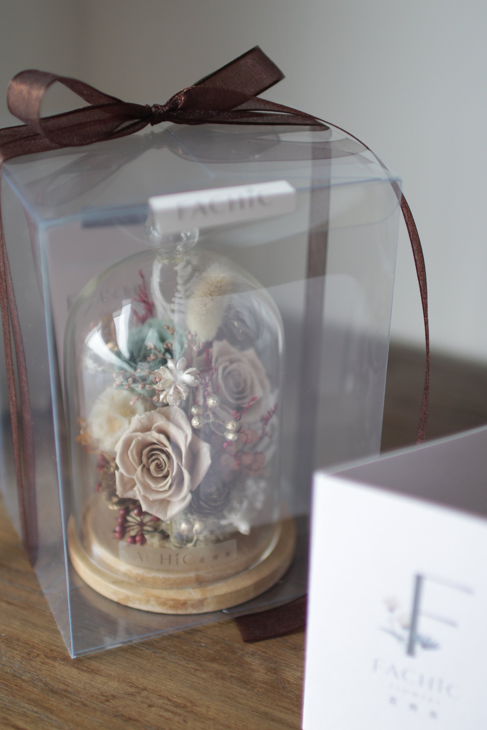 永生花玻璃鐘罩 / 個性棕 NT1980