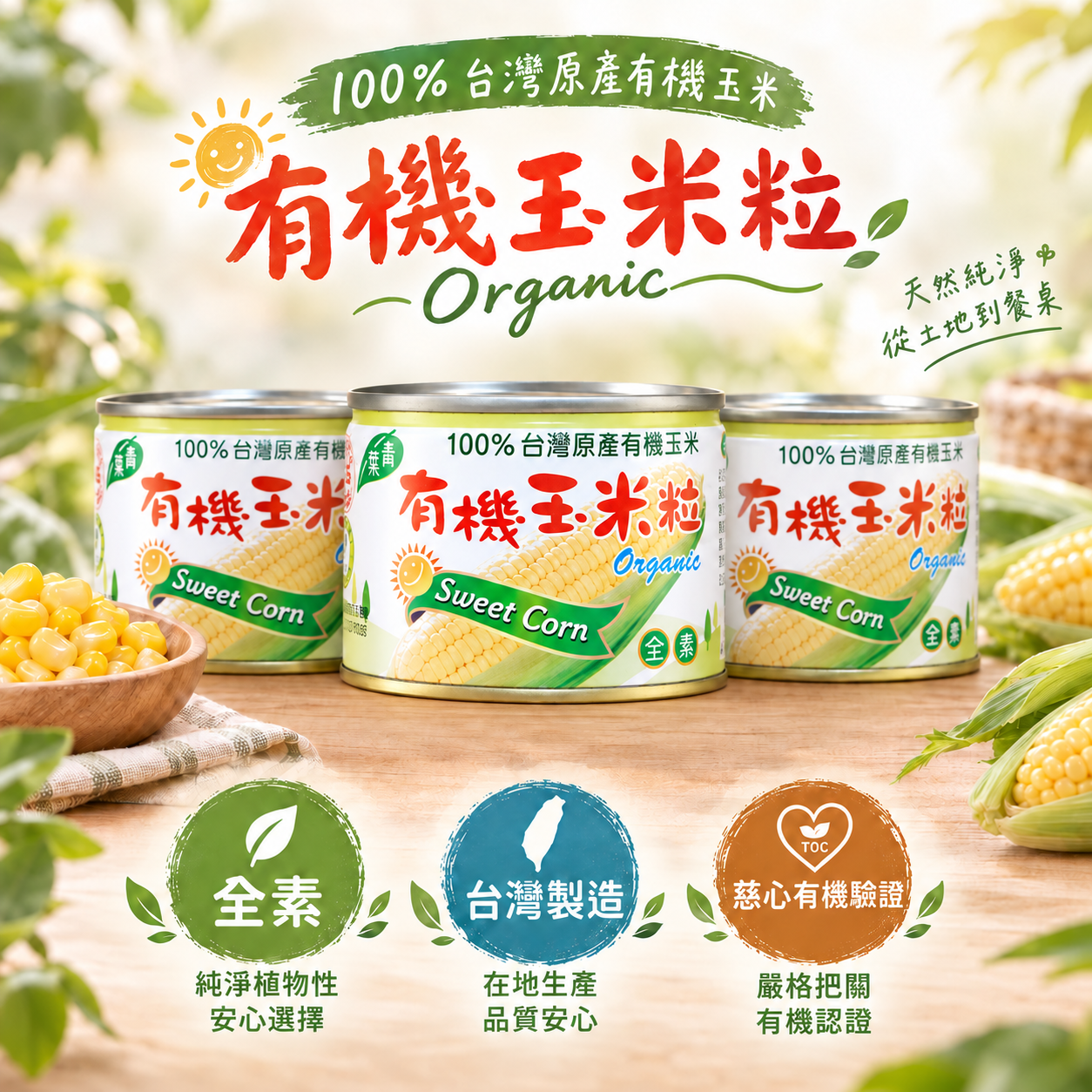 有機玉米粒 (3罐)