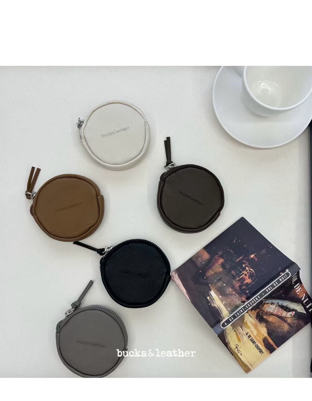 B20 Bucks&Leather 馬卡龍圓形零錢包