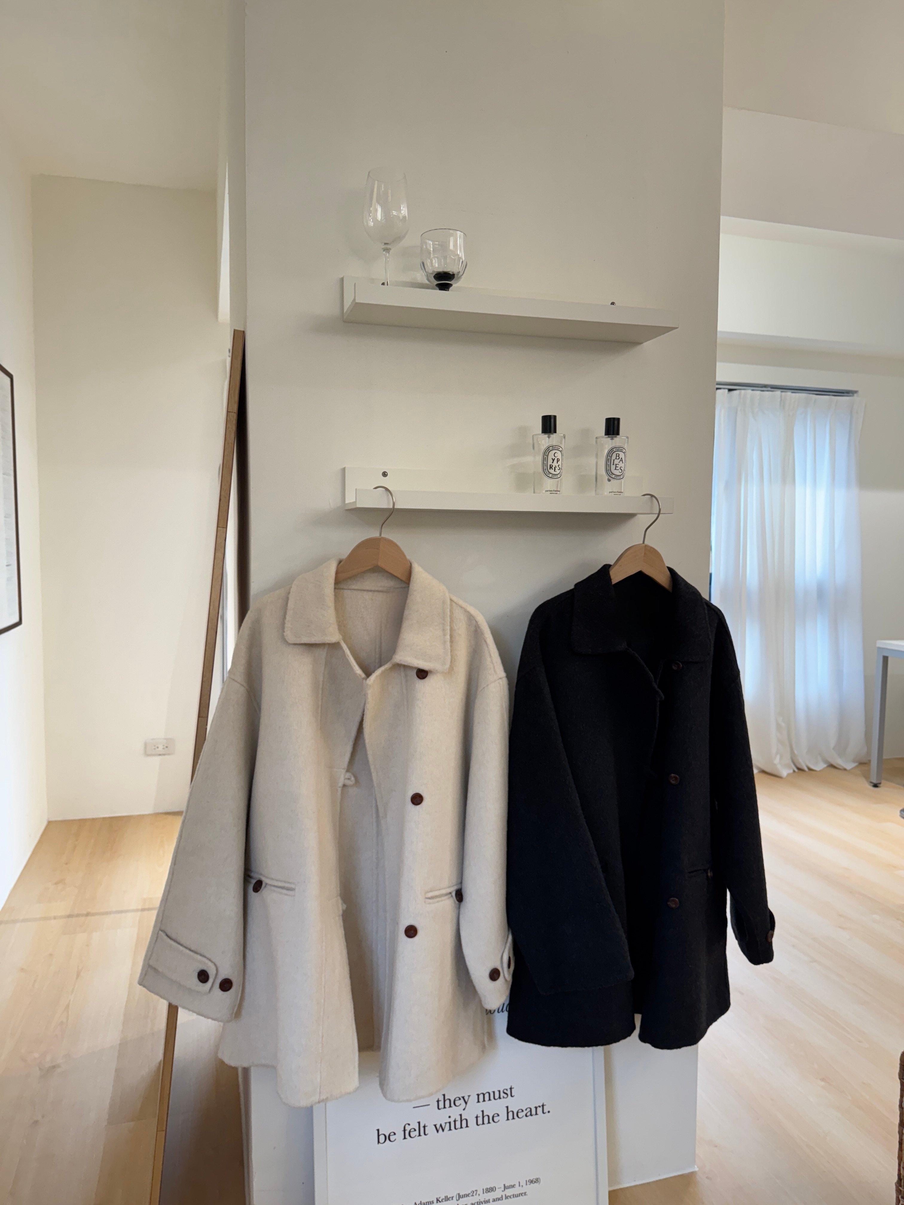 現貨 AZ02 設計扣中長板羊毛70%手工大衣 2色