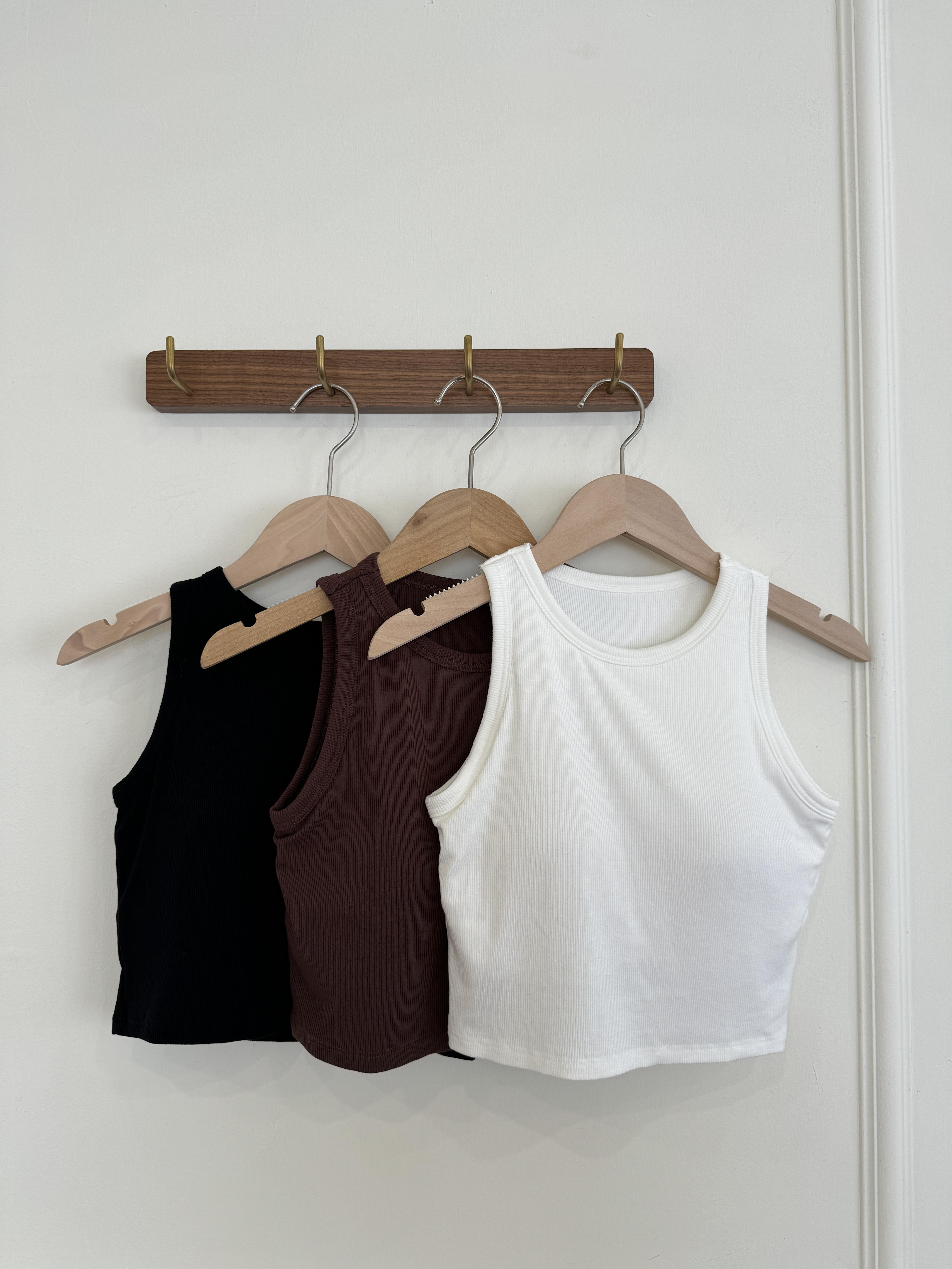 現貨 回歸) 短版Bra top削肩背心 3色