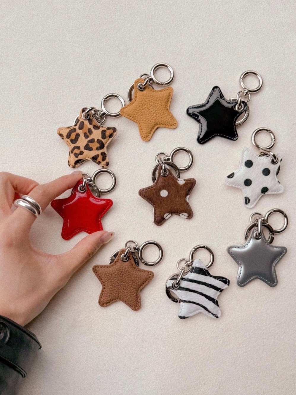 B48 Bucks&Leather 26年新款！詢問度超高！可愛牛皮迷你鑰匙圈 愛心/星星