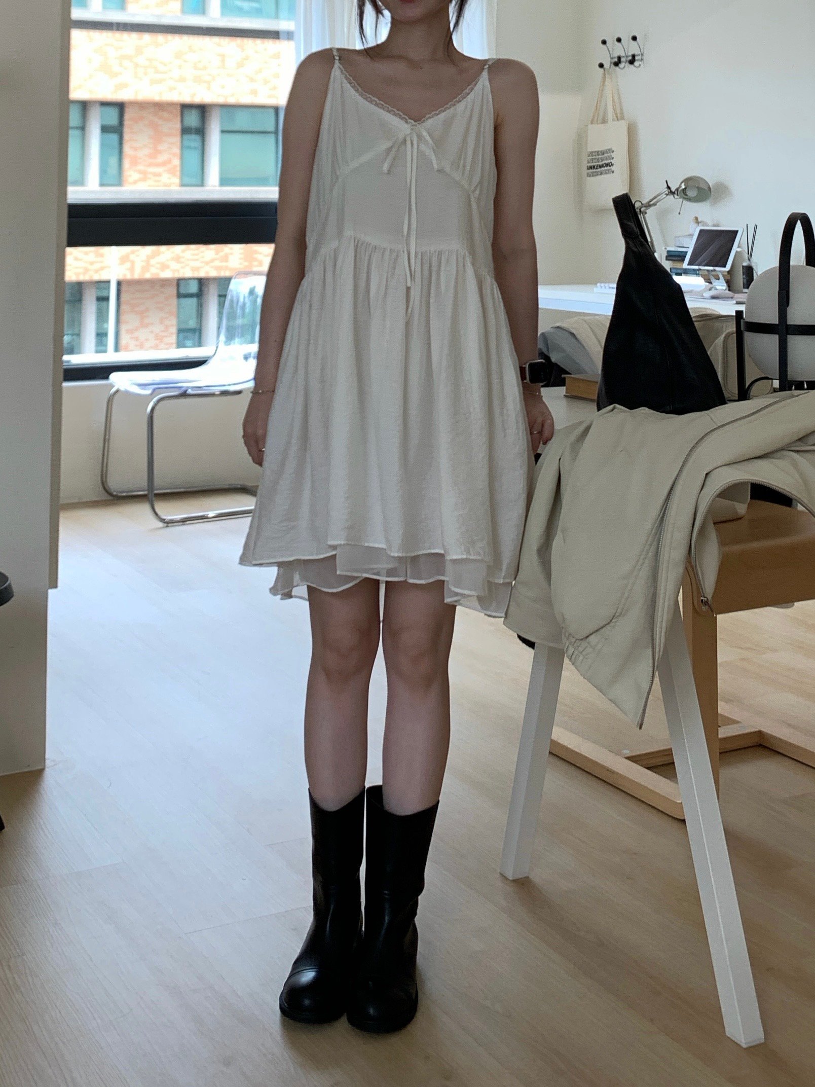 BB18 滾邊lace細肩浪漫小短洋 2色