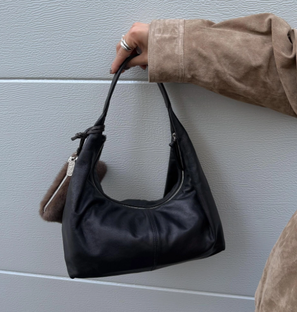 B10 Bucks&Leather 小款 肩背拉鍊可頌托特包