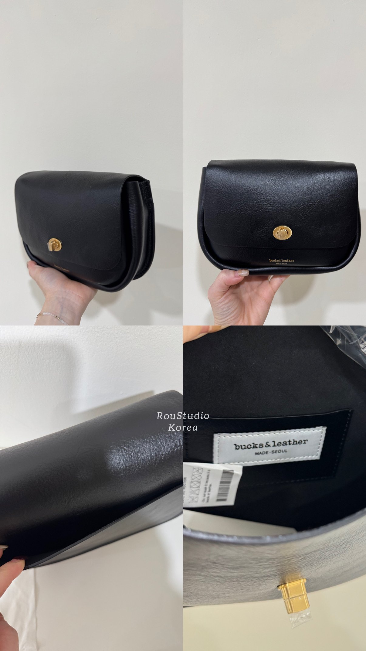 B43 Bucks&Leather 小轉扣羊皮斜背包 2色