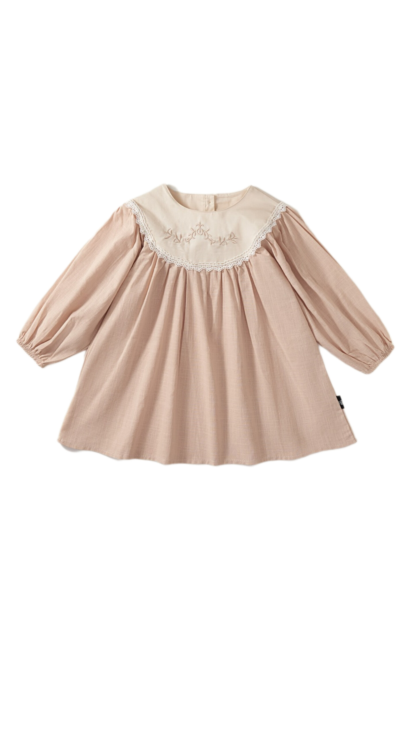 蕾絲邊刺繡連衣裙