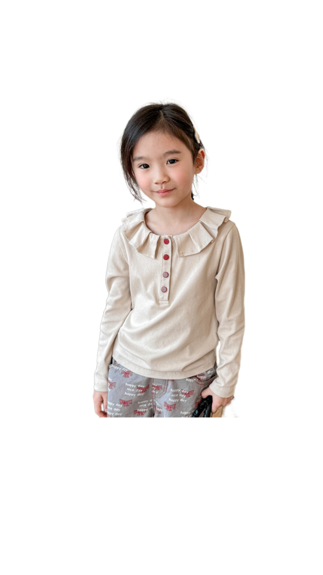 韓版花邊領上衣