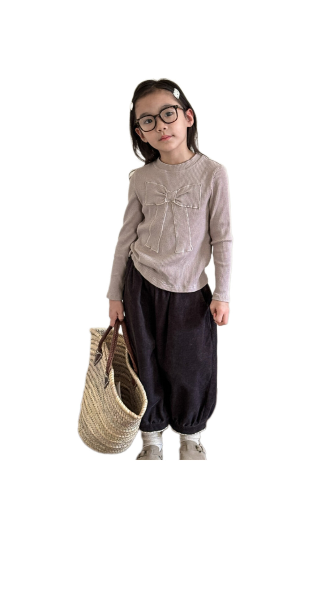 韓版大蝴蝶結上衣 （豆沙/藍/黑）