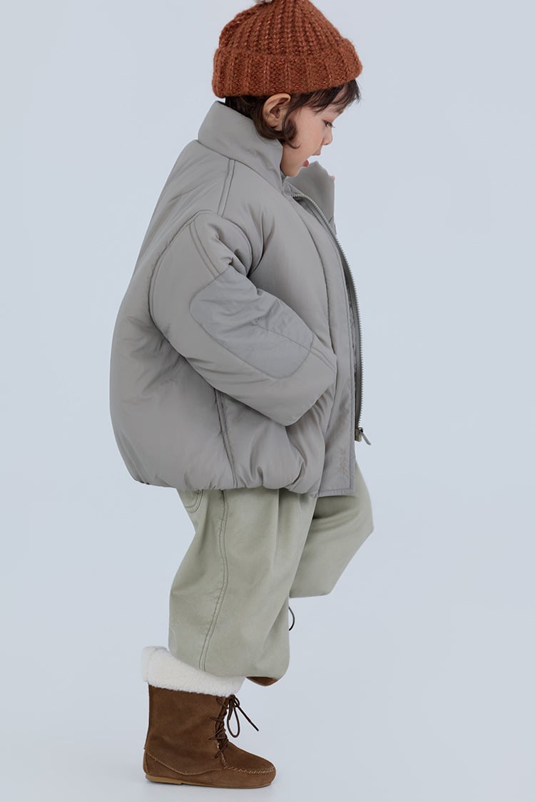 韓版男女童立领膨膨外套