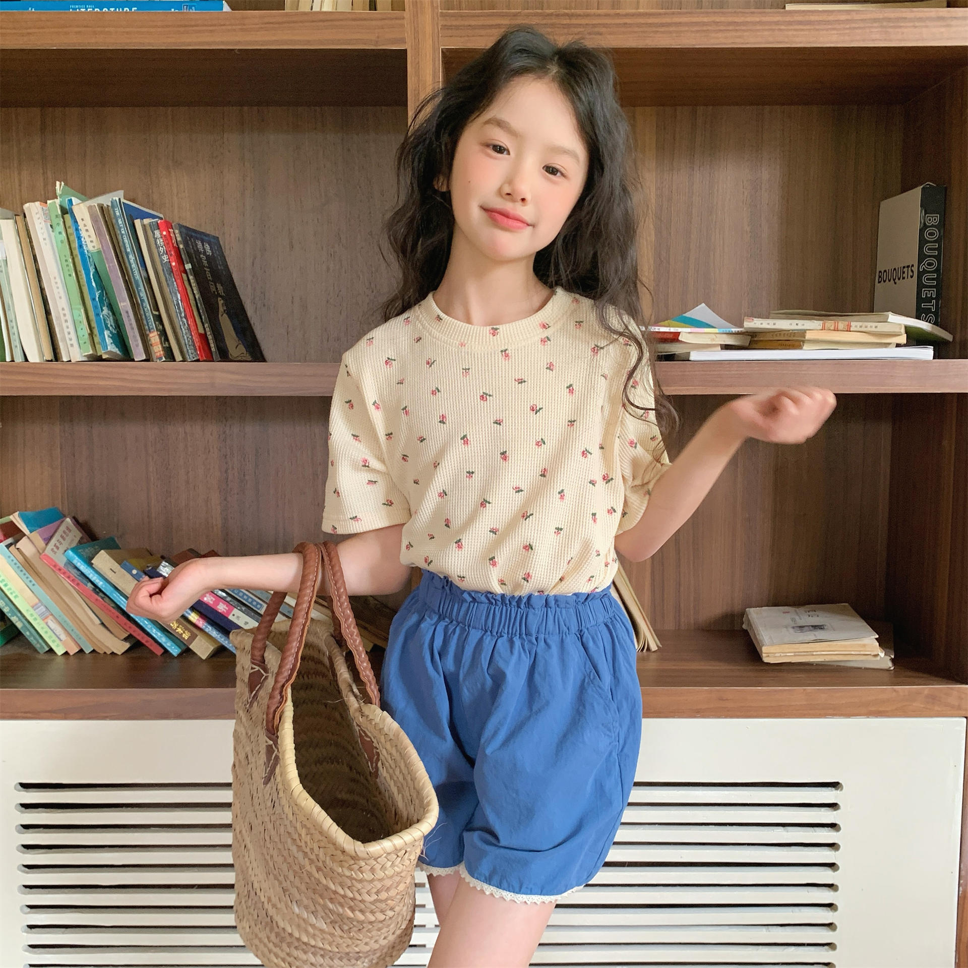 小碎花短T (花灰/杏)