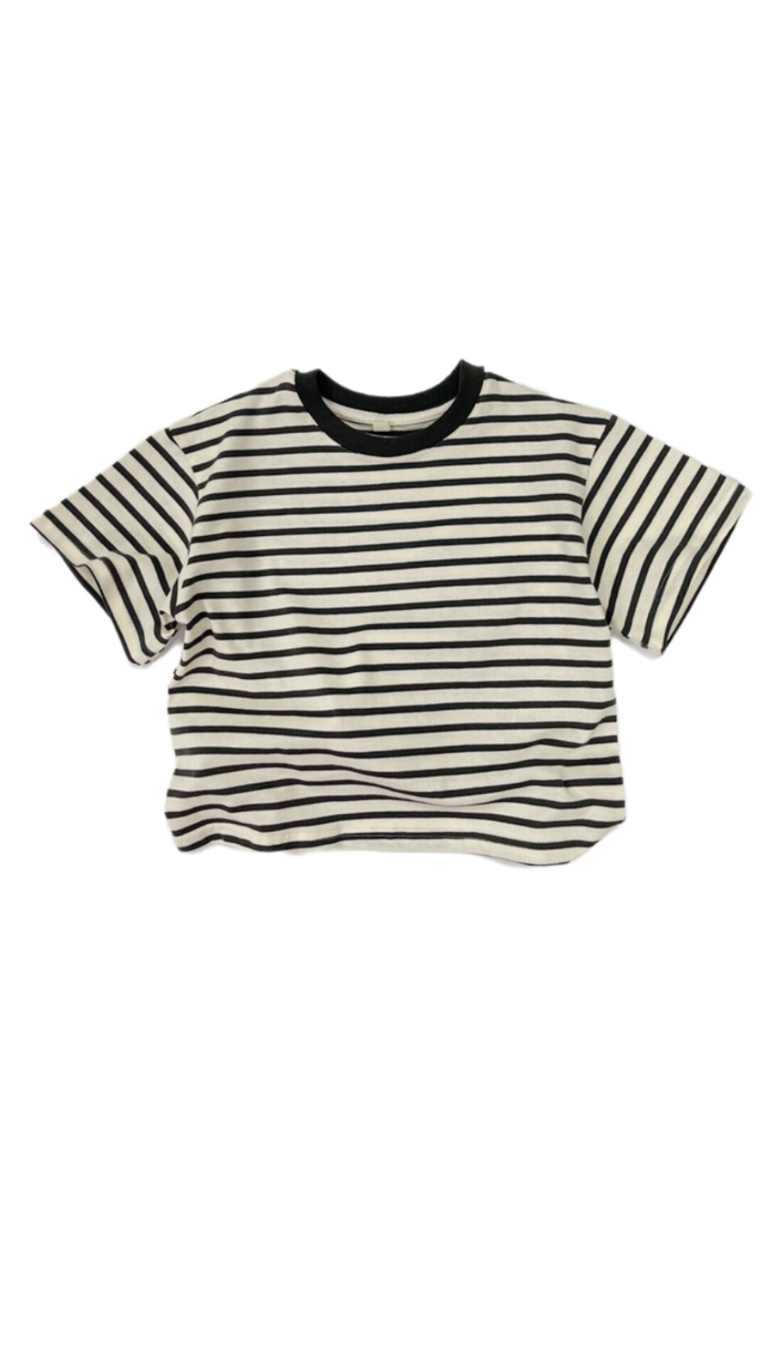 百搭條紋短T (深灰)