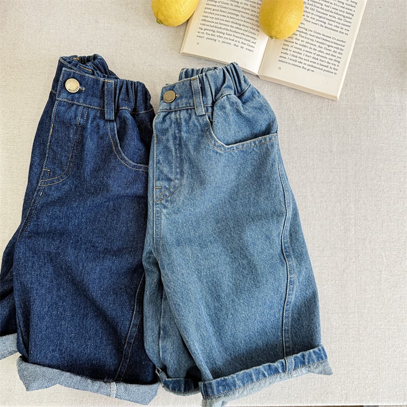 男女童牛仔寬褲 (深藍/淺藍)