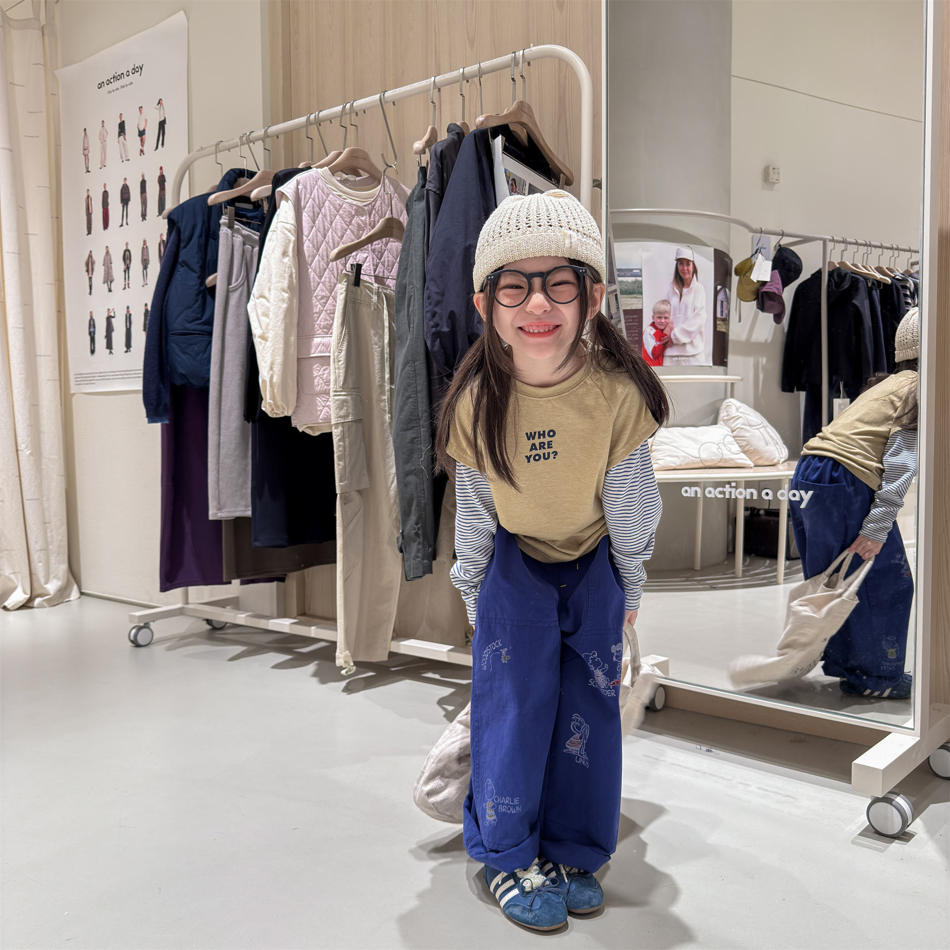 Who r u 假兩件上衣 (深灰/黃/花灰)