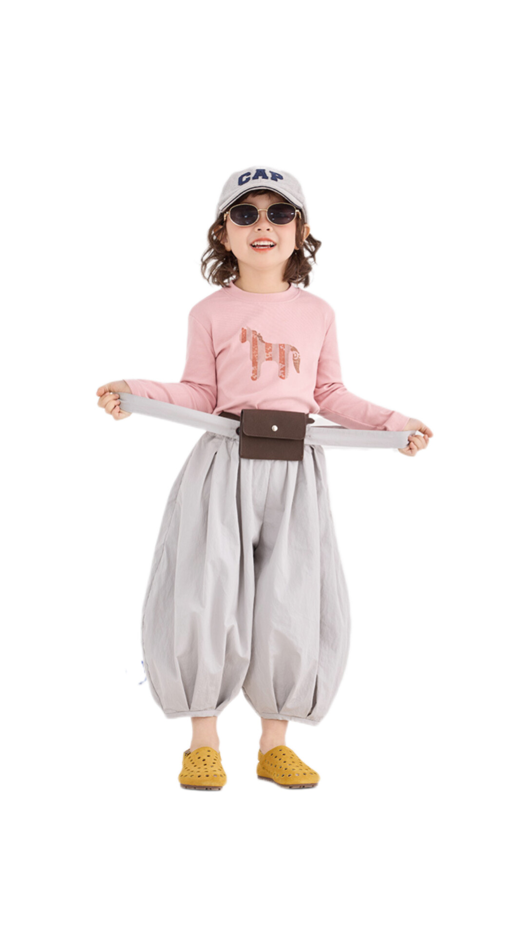 男女童彈性小馬長T (粉/綠)