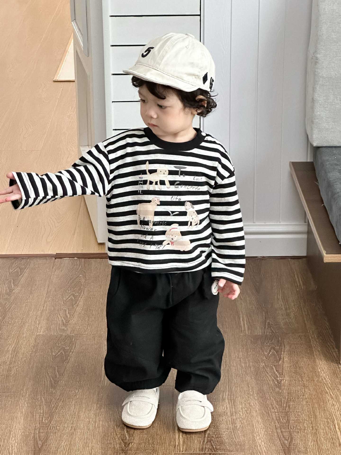 條紋t/牛仔背心/休閒褲