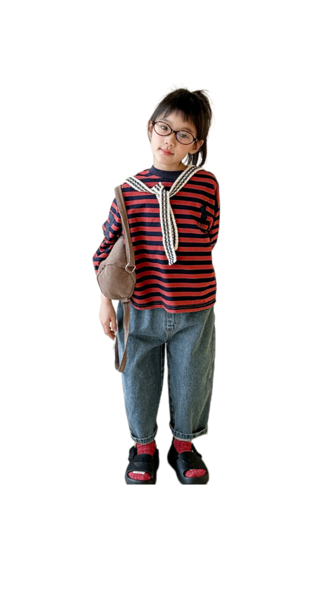 男女童牛仔寬褲 (深藍/淺藍)