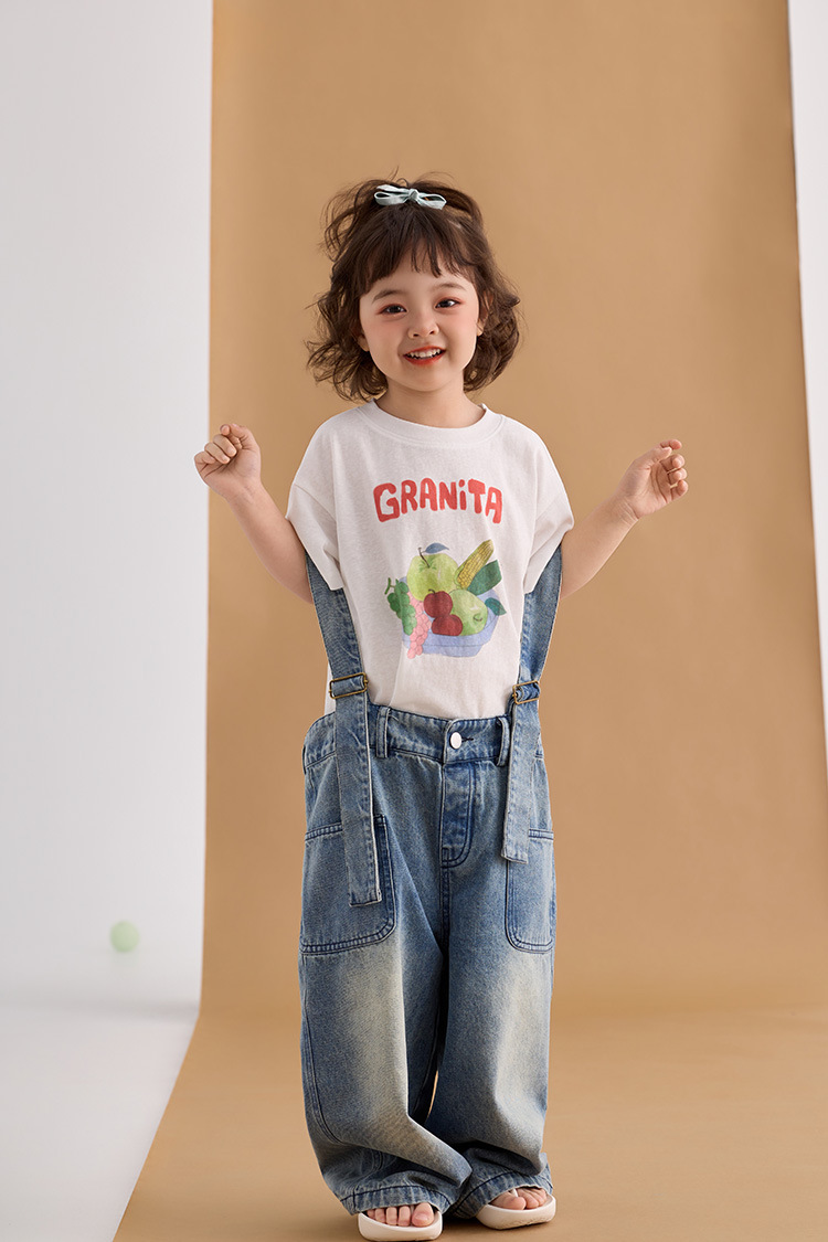 男女童水桶吊帶褲