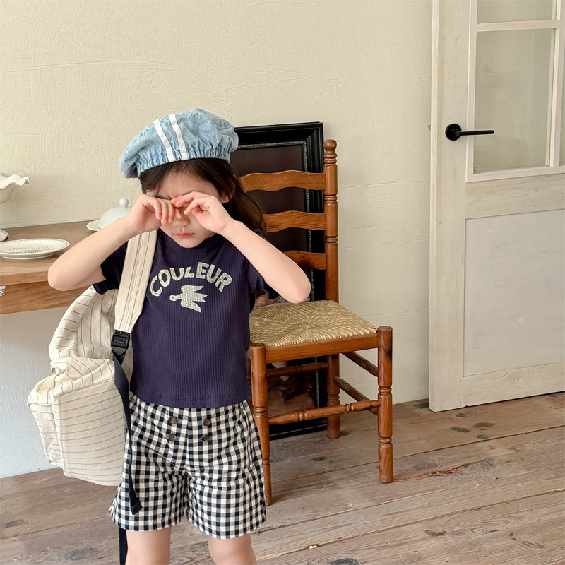 男女童休閒彈力短T (灰/藍/黃) 男女童休閒彈力短T (灰/藍/黃)