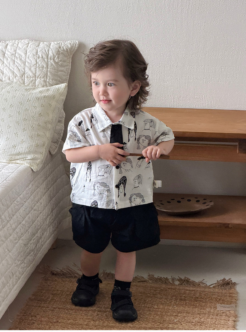 塗鴨襯衫/工裝短褲