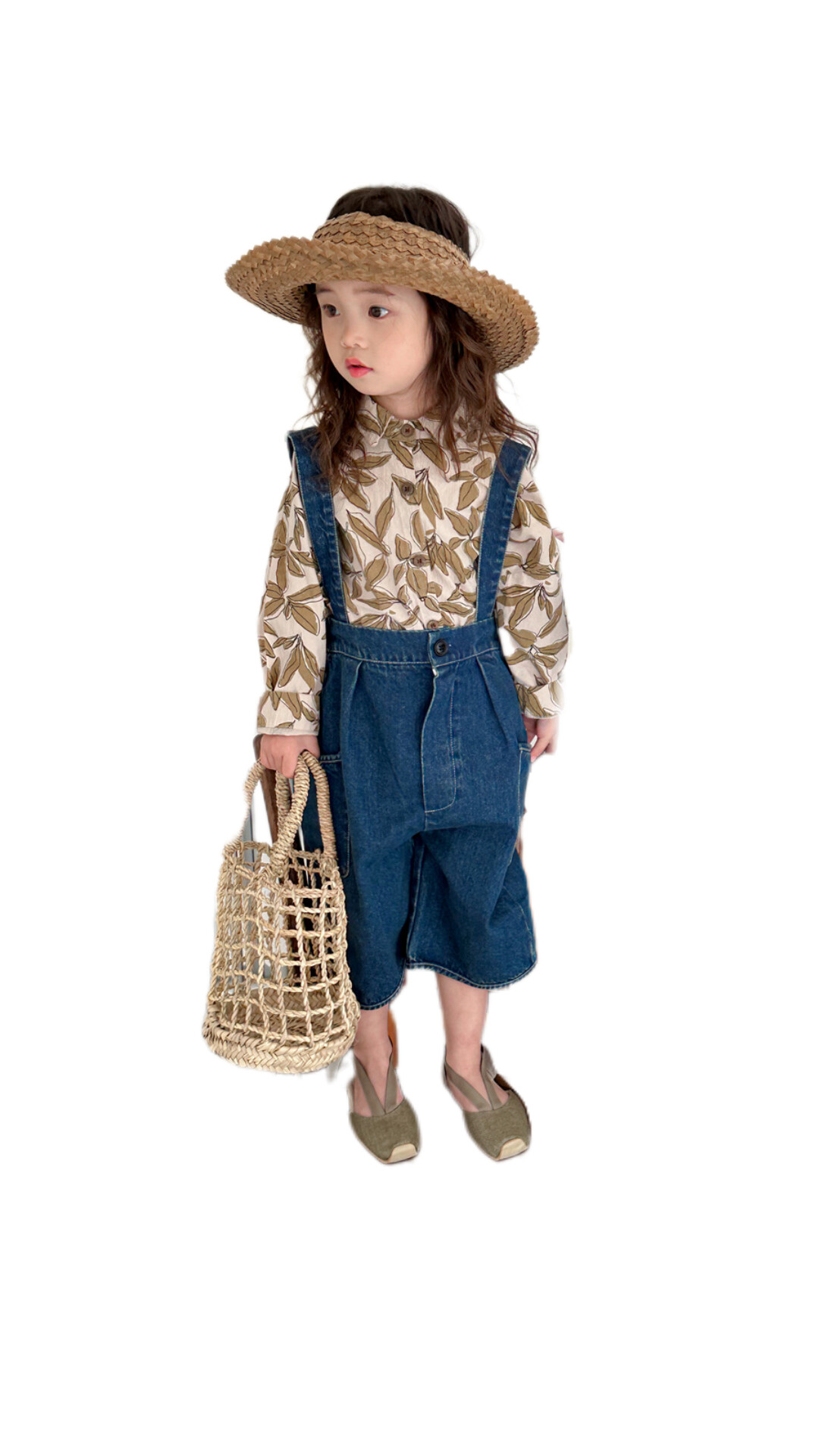 復古落葉襯衫(土黃/橄欖綠)