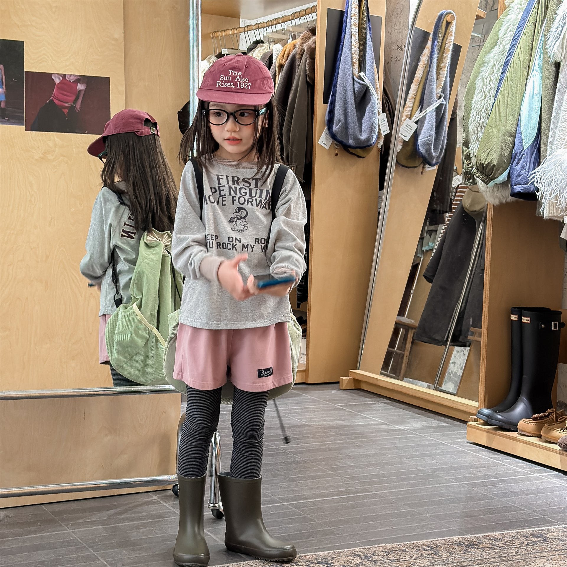 韓版假兩件休閒內搭褲(黃/藍/粉)