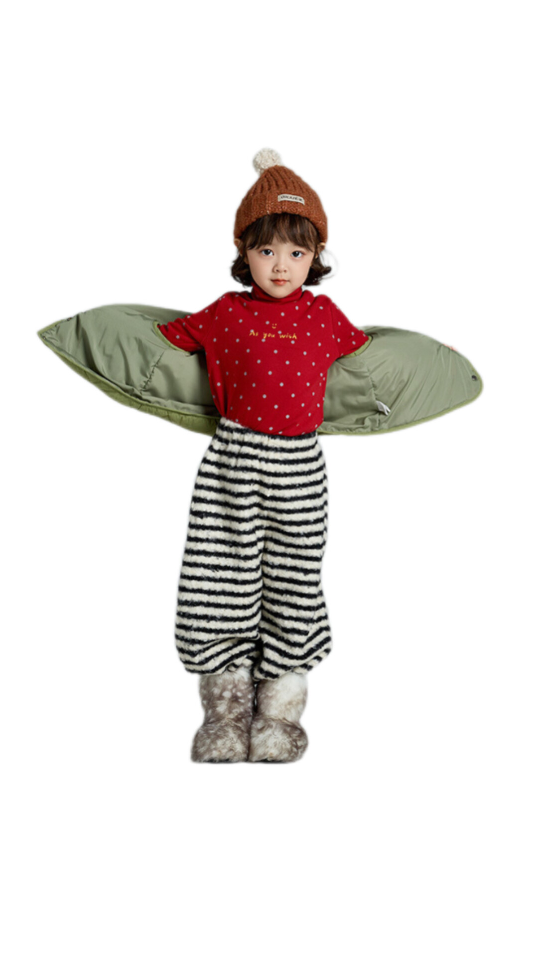 韓版男女童半高領點點上衣 (紅/藏藍)