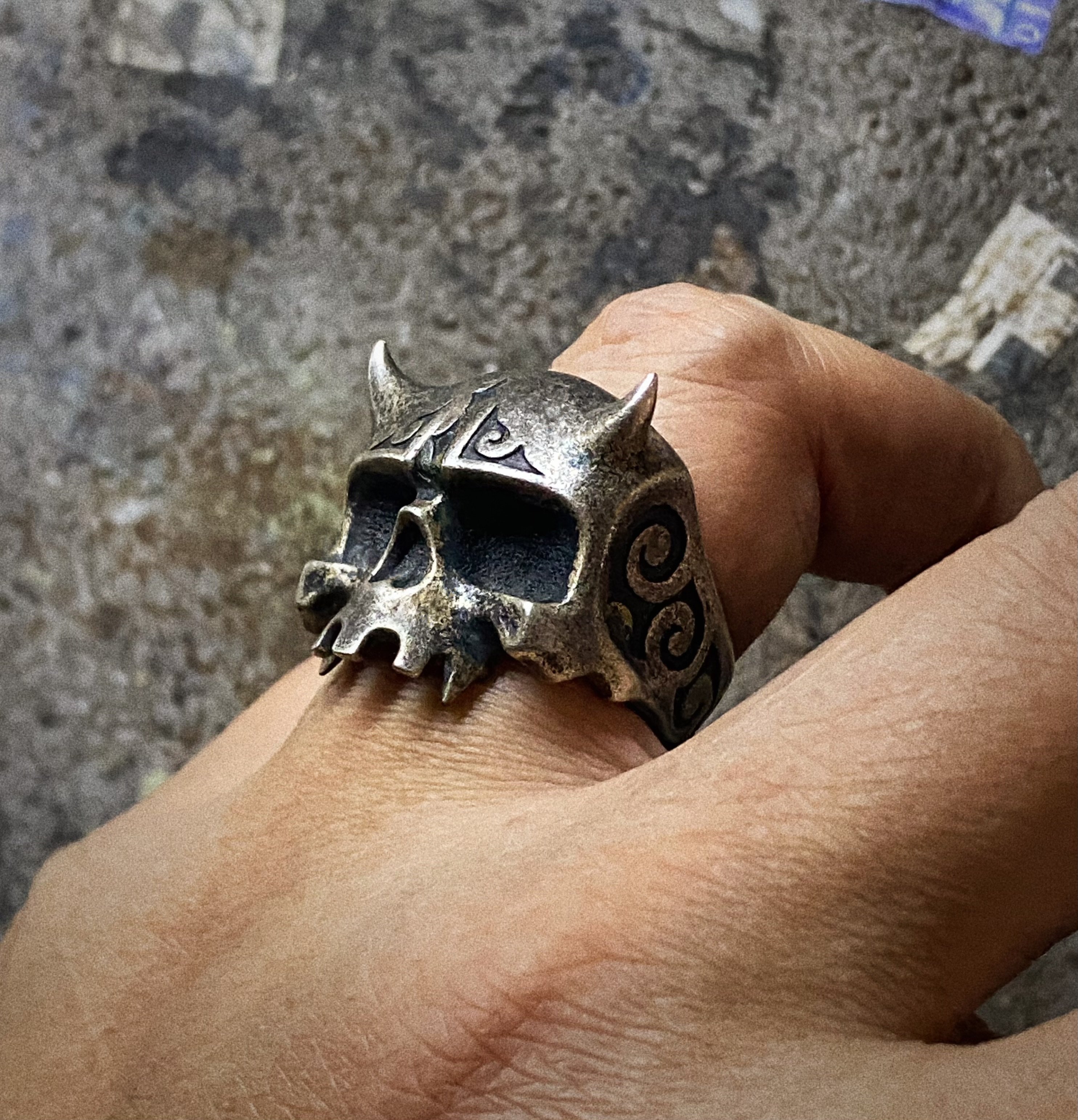 Devil Skull silver ring