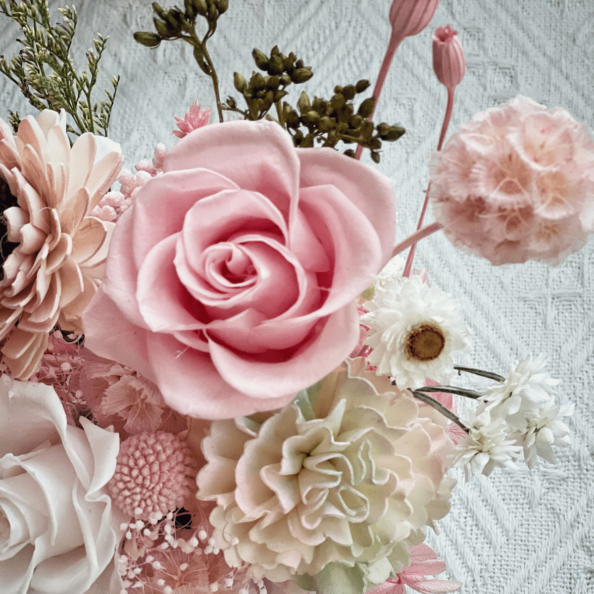 櫻花繽紛永生玫瑰小盆花