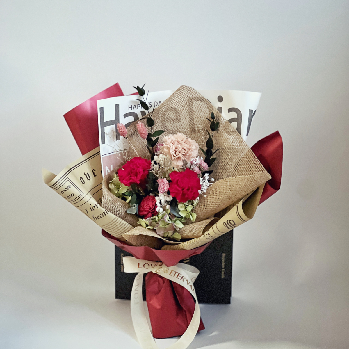 濃情蜜意永生康乃馨花束