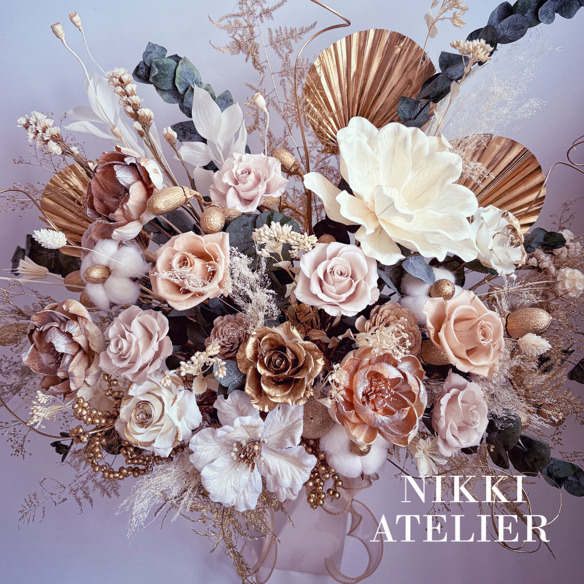 鎏金花語．永恆玫瑰開運瓶花(客製）