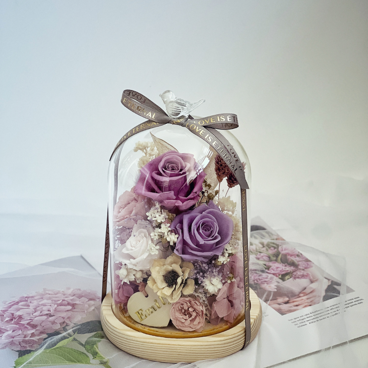 永生玫瑰玻璃盅