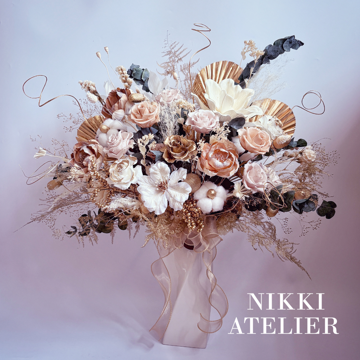 鎏金花語．永恆玫瑰開運瓶花(客製）