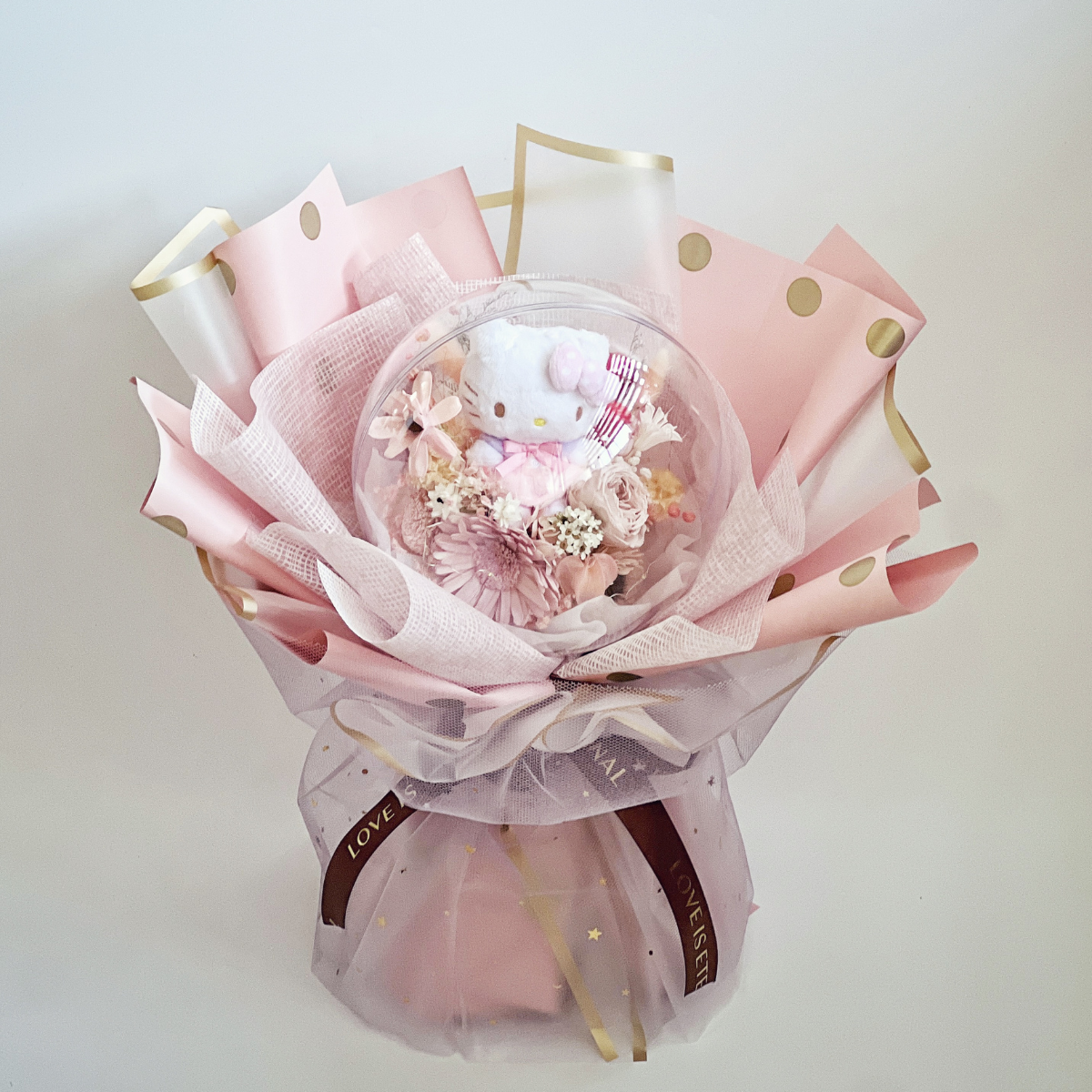 可愛動物造型波波球花束