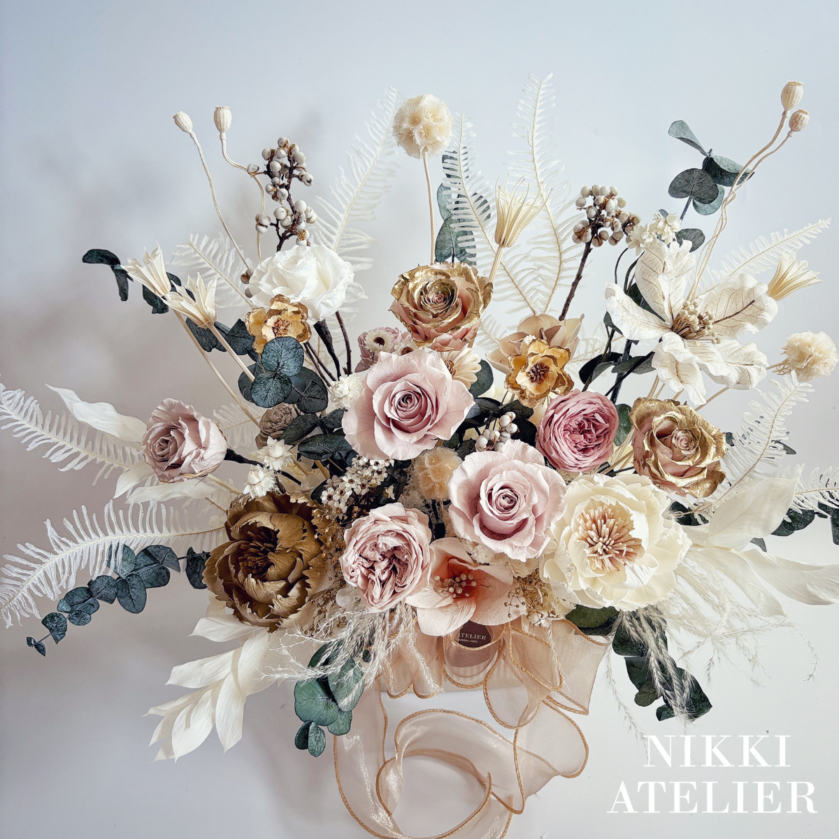 琥珀午後永生玫瑰盆花(大型）