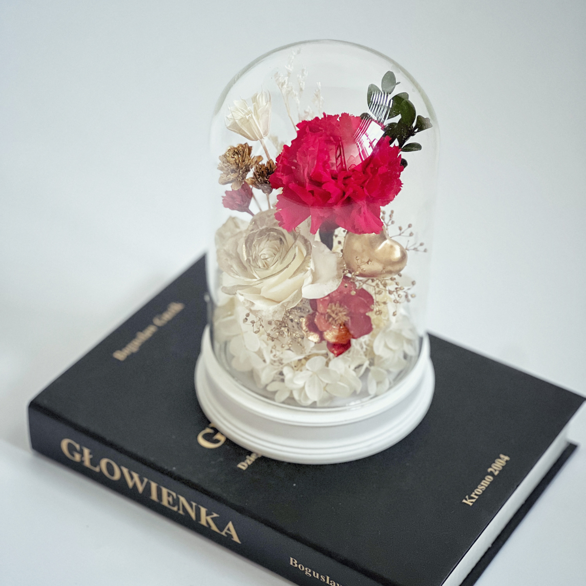 永生康乃馨玻璃盅拍拍燈